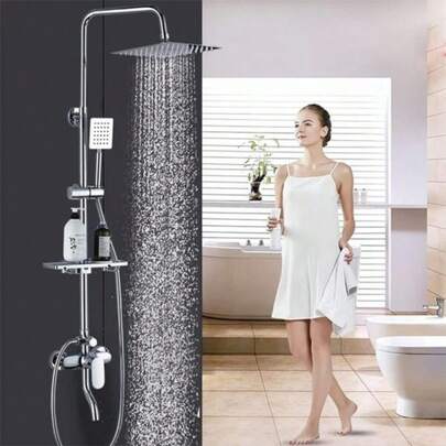 ELE-GATE Regadera Cuadrada Tipo Lluvia de Acero Inoxidable