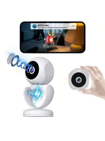 1pc Intelligent Mini Ultra HD 1080P Camera Supports 2.4G WIFI Connection, Panoramic Tilt Functions, Infrared Night Vision, Two Way Voice Intercom Automatic Tracking Which Is Very Office Home Security Monitoring The Elderly/Teenagers/Pets. view 2