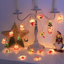 Cute LED Christmas Fairy Lights - Battery Powered (Batteries Excluded), 10/20 LEDs With Mixed Santa/Snowman/Candy Cane/Stocking/Snowflake Designs, Suitable For Christmas Party, Indoor, Bedroom, Tree & Home Decor, Perfect Holiday Gift Christmas Decoration XMAS Decor Christmas Tree Gift Decor Thanksgiving Wedding Home Decor Fall Decor Autumn Decor Birthday Decorations For Gifts Party Supplies Indoor Outdoor Garden Holiday Festival Decor Halloween Decor Wall Decor Halloween Ornaments