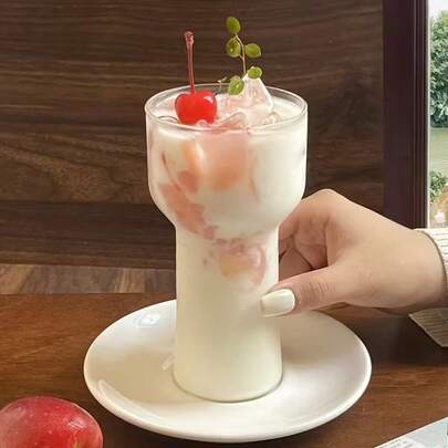 12,17 Oz Hochborosilikatglas Kerzenglas Form Becher, geeignet für Eiskaffee, Cocktails, Säfte, Milch, vielseitig für verschiedene Anlässe, Partybecher, schöne Bier- und Spirituosengläser