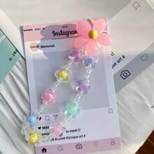 Pink Mobile Phone Lanyard, Korean Pearl Flower Decoration, Key Chain Key Chain Bag Pendant Bag Pendant Bag Ornaments Chain Bag Hanging Ornaments, Suitable For Mobile Phones, Bags, Key Chains, Etc. Suitable For Girls, Women, College Students, New Employees, White-Collar Women Gift Accessories Decoration. Car Pendants, Women'S Key Chains, Key Pendants,