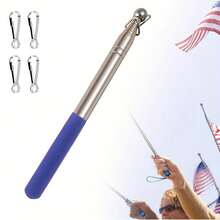 Telescopic Handheld Flagpoles, Telescopic Flag Pole With Clips Portable Stainless Steel Flag Pole For OutsideFlag Pole