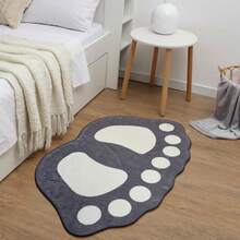 1 buc. Covoraș de ușă gri cu model de amprentă, covor decorativ din lână artificială, lavabil la mașină, covoraș de baie moale, gros și absorbant, potrivit pentru bucătărie, spălătorie, cameră de jocuri, hol, casă de la țară, terasă, balcon, verandă, living, intrare interioară, decor pentru petreceri la birou, decor pentru locuri de sărbători, intrare, baie, dormitor, sufragerie