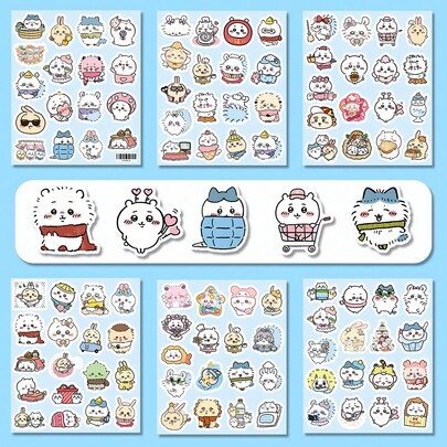 100 Pcs Japanese Anime Cartoon Character Jiyiwa Hand Account Stickers DIY Creative Phone Cases, Water Bottles, Computer Stickers,Christmas Stocking Fillers,Christmas Gifts,Christmas,Christmas Decorations