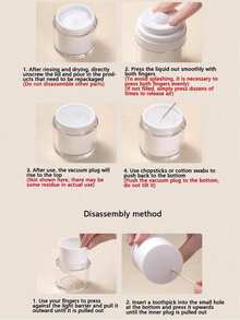 Bow Decor Vacuum Pump Bottle/Jar, Suitable For Creams, Moisturizers, Serums, Reusable Acrylic Cosmetic Container With Pump, Transparent, Cosmetic Storage Box - Multicolor - View 5