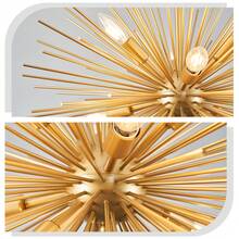 Sputnik Chandelier Solid Metal Starburst Chandelier Light Fixture 9-Light Mid-Century Modern Satellite Light Fixture For Living Room Dining Room Foyer Study Room Bathroom,E12 - Gold - View 3