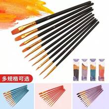 10 piezas Juego de pinceles de nailon multifuncionales para acuarela, adecuados para acuarela, acrílico y pintura al óleo
