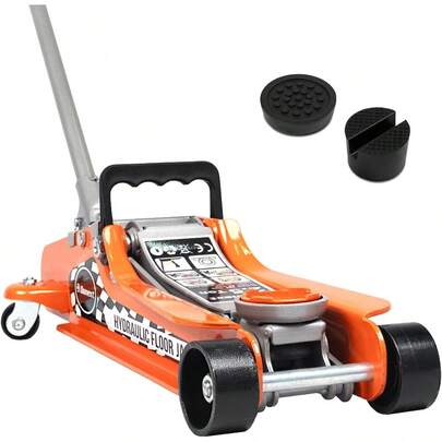 2.5 Ton Steel Floor Jack, Low Profile Hydraulic Racing Floor Jack With Single Piston Lift Pump, Lifting Range 3-3/8" - 14-15/16"