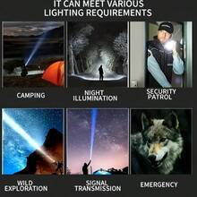 Rechargeable High-Power LED Flashlight With, Zoomable Spotlight, COB Light, Super Bright, Long Range, Tactical Work Light For Camping, Hiking, Emergency, And Travel, Hiking Gear | Robust Flashlight | Flashlight Rechargeable - Black - View 7