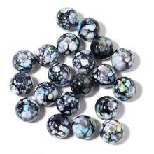 Acrylic 8mm Multi-Color Painted Pattern Round Beads - 100pcs For Jewelry Making, DIY Bracelet, Necklace, Phone Chain Craft Supplies