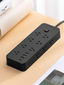 Surge Protector Power Strip, 4.9-Foot Power Cord, Flat Plug Extension Cord With USB C, 14 Wide-Spaced Sockets, 32W Fast Charging 3.0 And USB C Power Supply - 美規B型插(110-127V) - 查看 12