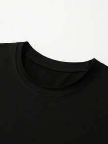 NewSummerCasual New Women's Short-Sleeved T-Shirt For Autumn/Winter, With A Round Neck, Ideal As A Basic Garment. With A Relaxed Fit And Modern Print, Made From High-Quality Pure Cotton - 黑色 - 查看 3