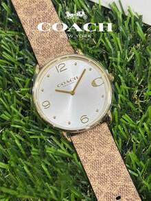 Coach Elliot Silver Dial/Brown Leather Strap Women's Watch - Gold - View 3