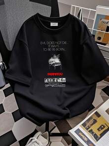 180g pure Cotton The Manitou William Girdler Hand screened Pre shrunk 100 cotton t shirt Versatile Comfortable fashion Breathable streetwear women Summer Top For Everyday Wear Slightly Women Top Graphic Tees Print Round Neck Short Sleeve Casual Stylish Unisex graphic - Negro - Ver 2