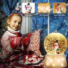 [360 °   Rotaciones Luz deúsica de Bola de Nieve de Navidad,Decorativa de muñde Nieve de Navidad con función de Temporizador,8úsica (.48 x 4.33'') - 1 - Ver 1