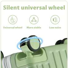 YOUGGELI 20-Inch Stylish Aluminum Alloy Frame Suitcase With USB Port, Silent Spinner Wheels & Secure Combination Lock - Ideal For Long-Distance Travel & Family Vacations,Business Travel Duffel Bag - 綠色_ - 查看 5