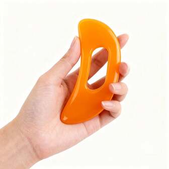 1pc Moon-Shaped Resin Material Scraping Board Full Body Massage Shoulder Neck Acupressure Handheld Massage Board, Suitable For Beauty Salons And Home Care