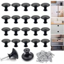 20 Piezas Pomos de Gabinete de Cocina30mm, Perilla de Cajn de Acero Inoxidable, Perillas Para Gabinetes, Pomos de Cmoda, Tiradores de Gabinete Negro Mate, Pomos de Cajn, Jaladeras para Cajones - Negro Mate - Ver 1