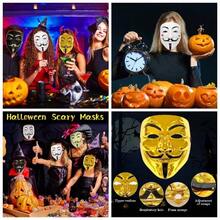 Juego de 6 mscaras para disfraz de hacker, mscaras de Halloween para fiestas de cosplay, raves, mscaras, carnavales y disfraz temtico - inicial - Ver 1