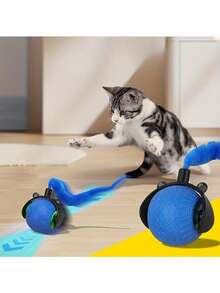 Interactive Cat Toy For Indoor Cats, Featuring A Fast-Moving Ball With A Tail, Automatically Rotating 360°, Adjustable Speed, Perfect For Entertaining Bored Adult Cats, Engaging Cat Toy, Fun Cat Accessory, High-Quality Construction, Made With PetSafe Materials, Interactive Pet Ball, For Playful Kittens, For Pet Owners.