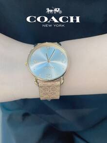 Coach Elliot Silver Dial/Brown Leather Strap Women's Watch - Gold - View 6