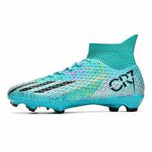 Men Soccer Cleats For Women High Top Outdoor Footall Boots Ankle Professional Training Shoes - Green - View 14