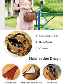[US-Based Shipping]Retro Handbag Women Crossbody Bag Ladies Shoulder Bag Waterproof Soft PU Leather Top-Handle Bag,Women's Large Capacity Shoulder Bag,Fashionable Vintage PU Boston Pillow Bag Casual Cylindrical Crossbody,Fashionable Zipper Crossbody Bag, Solid Color Vintage Pillow Bag, Women's Bag With Pendant Crossbody Shoulder Bag With Detachable Device, Boston Bag,Tassel Embellished Handbag,Lightweight Nylon Waist Pack For Traveling, Running, Hiking - Adjustable Shoulder Strap And Small Waist Pack, Perfect For Rodeo Occasions,Stylish Designer Handbag Women Cross-Body Bag,Perfect Party Accessory Mini Shoulder Bag With Removable Strap, Suitable For Work, Travel, And Gifts,Women's Fall Clothing Winter Clothing Christmas Halloween Gift,Purses Purses And Bags Women Tote Bag Bags For Women Carteras Para Mujer Brown Purse Pink Purse Bolsos Para Mujer Crossbody Bags For Women Gold Bag Clear Purse Beach Bag Purses For Women - 彩色 - 查看 8