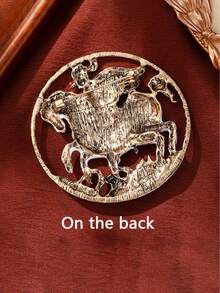 1pc Alloy Ancient Roman Knight Badge, 6.5cm/2.56in, Brooch For Men And Women, Creative Cultural Gift