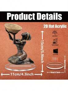 African Woman Acrylic Desktop Decor Figurine - Decorative Art Style, Inspiring Theme, Multi-Functional Use, Acrylic Material, Desktop Placement - Home Decor, Collectable And Ideal Christmas Gift