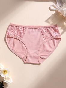 8件装女士性感蕾丝拼接内裤棉质低腰无缝三角裤柔软透气舒适内衣适合瑜伽、运动和日常穿着 - 彩色 - 查看 6