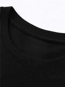 Inspired T-Shirt, Crew Neck Tee With Blonde Album Cover Print, Casual Streetwear For Men, Medium Stretch Knit Fabric, Versatile For Sports & Parties, Four Seasons Wear, Party Fashion | Graphic Tshirt | Machine Washable - màu đen - Xem 3