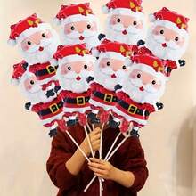 10 Stücke Mini Weihnachtsmann Ballons mit goldenen Gürteln - Festliche Weihnachtsdekoration, rot & weiß kariert, keine Stromversorgung erforderlich für Feiertagspartys, Weihnachtsdekoration, Partydekoration, klassisches Weihnachtsthema, keine Stromversorgung erforderlich, Halloweendekoration