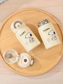SNOOPY 1pc 220ML Compact Cute Water Bottle, Portable Pocket Cup, Stainless Steel Minimalist Water Cup For Outdoor, Unisex - Multicolor - View 9