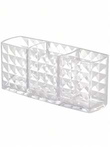 3-Compartment Transparent Plastic Makeup Organizer Box, Lightweight Cosmetic Storage Case For Lipstick, Eyebrow Pencil, Brushes, Suitable For Vanity, Bathroom, Bedroom, Dorm, Great Gift For Women, Holiday, Halloween, Christmas - Multicolor - View 7