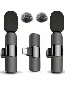 Wireless Clip-On Microphone, Compatible With IOS/Android Smartphones, Professional Recording Microphone With Smart Noise Cancellation, Perfect For Video Recording, Game Streaming, Interviews, Vlogging, Etc. (Includes Windscreen) - K9 Wireless Microphone - View 13