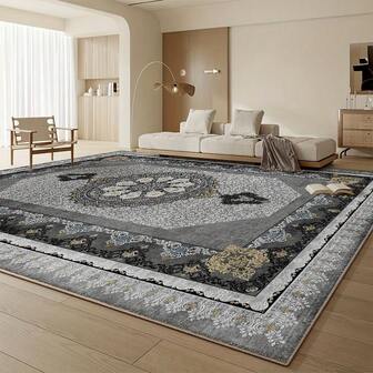 Alfombra de área de terciopelo floral minimalista y moderna - lavable a máquina, mezcla de poliéster antideslizante, suave y elegante para decoración de sala de estar, dormitorio u oficina, diseño vintage, alfombras para sala de estar, decoración navideña, alfombra de cocina