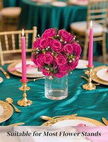 BLOSMON Flower Centerpieces For Tables Wedding: 10 Pcs Crimson Red Artificial Rose Flowers Balls Decoration - 9.5 Inch Fake Silk Kissing Floral Arrangement For Home Party Event DIY Decorhalloween - Màu Hồng Tươi - Xem 9