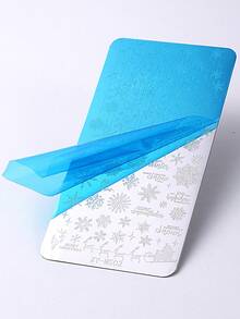 6pcs Christmas Nail Enhancement Template, With Snowflake, Gingerbread Person, Bow, Love, French Nail Hot Stamping Template, For Christmas Nail Decoration, Diy Christmas Nail Polish Transfer Tool