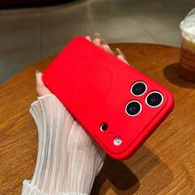 Magnetic Slim Liquid Silicone Full Camera Protection Shockproof Phone Case Compatible With IPhone 17pro/17promax/17air 17 16 15 14 13 12 11 Pro Plus Max Mini 7 8 SE 7P 8P Compatible With Samsung Galaxy S25 S24 S23 S22 S21 Ultra Plus S24 S23 FE