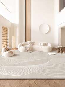 1pc Modern Minimalist Cream-Inspired Creative Abstract Geometric Line Area Rug, Super Soft Plush Faux Wool Contemporary Carpet, Machine Washable Mat, Suitable For Living Room, Bedroom, Bathroom And Entryway - Perfect For Christmas Decor, 700GSM, Indoor/Outdoor Use, Home Decor - Multicolor - View 7