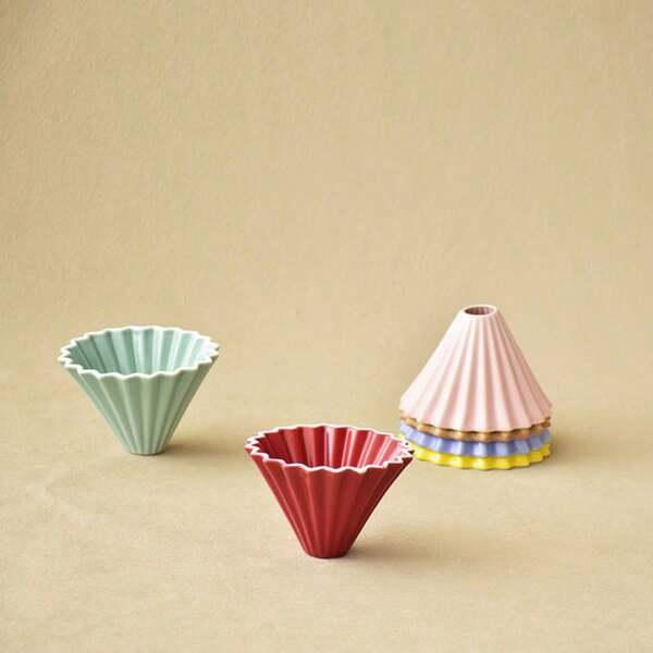 Coador de Café Gotejamento Colorido em Cerâmica com Formato de Cone, Pequena Xícara de Filtro de Origami, Variação de Forno Xícara de Bolo de Gotejamento