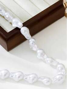 Asymmetrical Pearl Long Necklace For Women, French Luxury Baroque Pearl, High-Quality, Matching Pearl Necklace