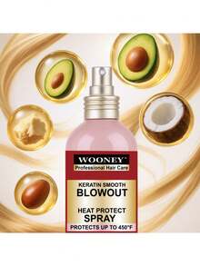 角蛋白顺滑吹风防热喷雾和防毛躁角蛋白顺滑吹风喷雾和丝绸精华防热喷雾可抵御高达 450°F 的专业防毛躁顺发喷雾 250 毫升 - 1 件 - 查看 6