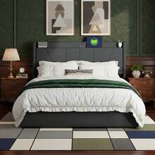 MISNODE Upholstered Bed, Double Bed 140x200/160x200 Cm, Youth Bed With Hydraulic Storage And Slatted Frame, Metal Frame, Modern Bedroom Storage Bed, Without Mattress, Grey, Linen, Suitable For Adults And Teenagers - 灰色 - 查看 1