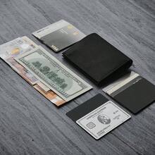 Ark Bifold Cash Wallet u2013 portafolios minimalista con bolsillo frontal para hombre, uso diario, cierre magntico para , Negro -, Medium - Negro - - Ver 2