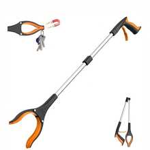 1pcs-Foldable Reach Gripper Pickup Tool With 360° Rotating Jaws And Magnetic Tip, Trash Picker Upper Gripper - Orange - View 13