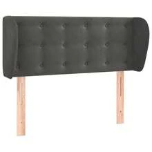 vidaXL Kopfteil mit Ohren Dunkelgrau 83x23x78/88 cm Samt - Grau - Übersicht 2