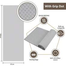 Hot Yoga Towel With Grip, 72x 24 Absorbent Microfiber Non Slip Yoga Towel Hot Yoga, Bikram, Pilates, Exercise And Fitness, Blue - 灰色 + 24"X72" - 查看 4