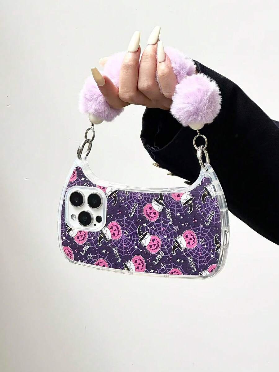 حافظة هاتف مقاومة للصدمات مطبوعة بألوان الهالوين مع سلسلة معلقة، متوافقة مع أجهزة 14/14 برو ماكس، 13/13 برو/13 برو ماكس، 11/11 برو ماكس، 12/12 برو، 12 برو ماكس، XR، 15/15 برو ماكس، 16/16 برو ماكس، 17/17 برو، 17 إير، 17 برو ماكس