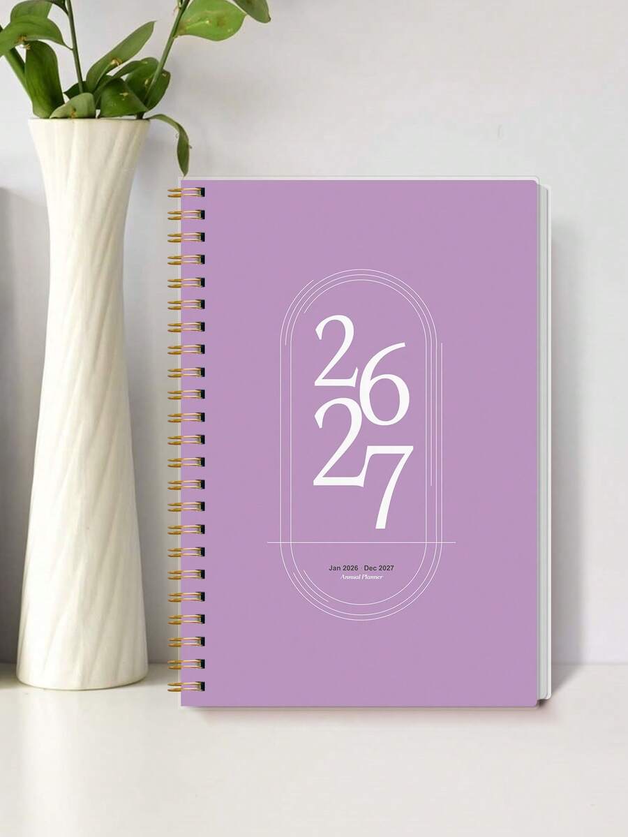 Trees Sổ kế hoạch 2025-2027, sổ ghi lịch tuần và tháng, gáy xoắn, sổ lịch học tập, nhật ký, giúp tăng năng suất, kích thước 8*6 inch.
